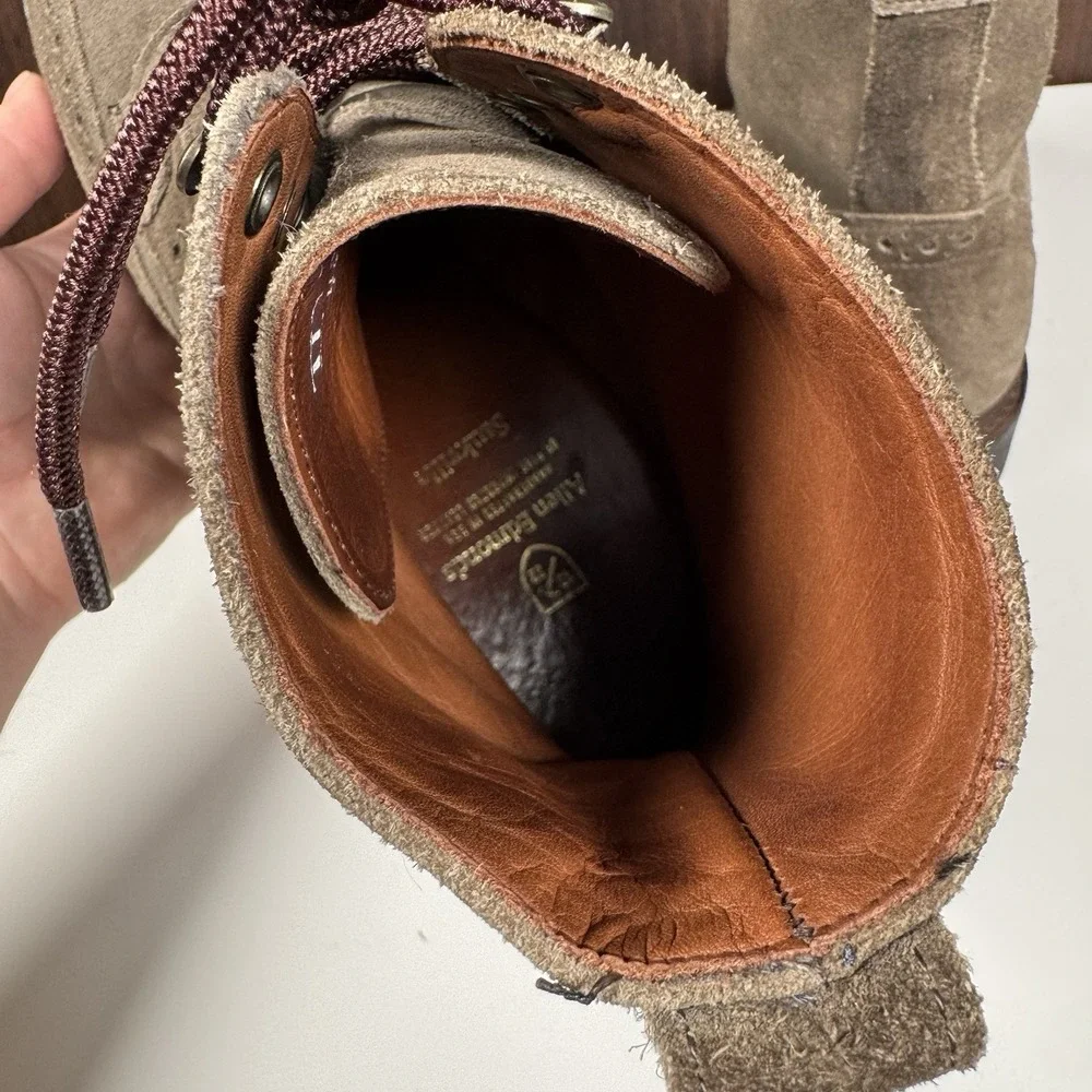 Allen Edmonds Saukville Brown Suede Wingtip Brogue Lug Sole Boots 11 D - Read